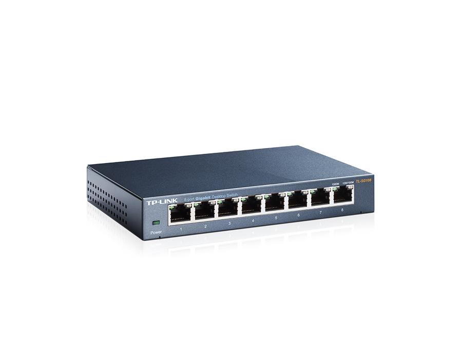 Switch  8 Ports 10/100/1000 Tp-Link (TL-SG108) Acero