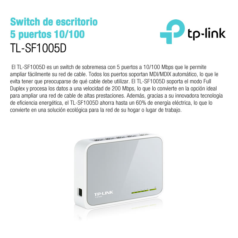 Switch 5 Ports 10/100 Tp-Link (Tl-Sf1005D)