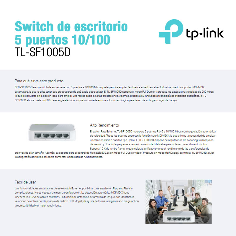 Switch 5 Ports 10/100 Tp-Link (Tl-Sf1005D)