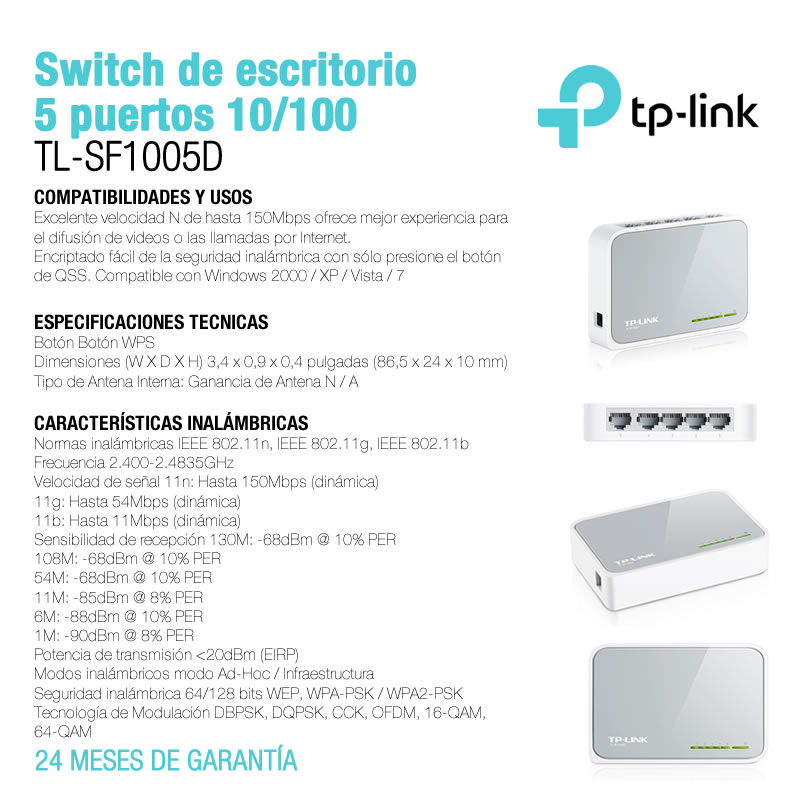 Switch 5 Ports 10/100 Tp-Link (Tl-Sf1005D)