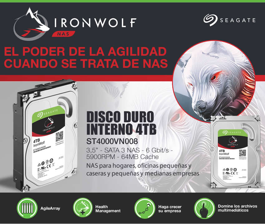 Disco Rigido Nas 4 Tb Seagate Ironwolf 256mb