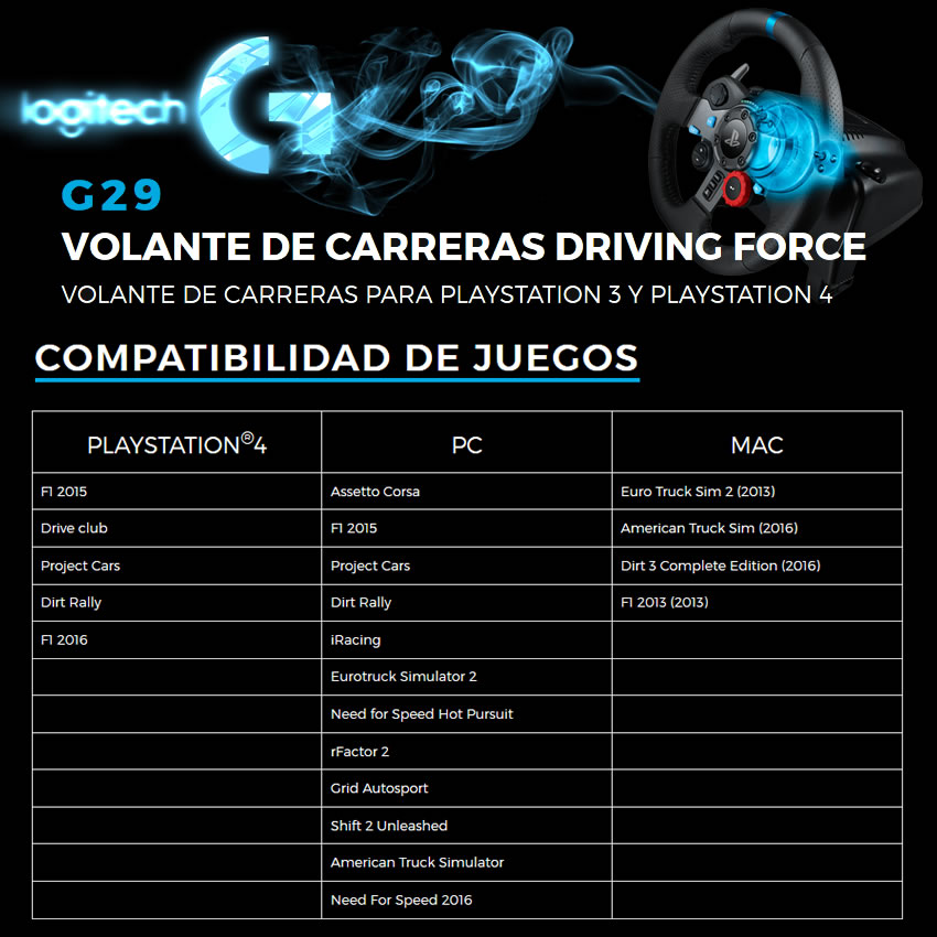 Volante + Pedalera Logitech (G29) Pc/Ps3/Ps4
