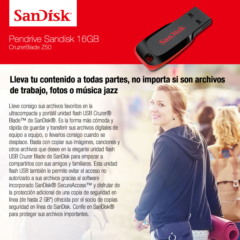 Pendrive Sandisk 16GB CruzerBlade Z50