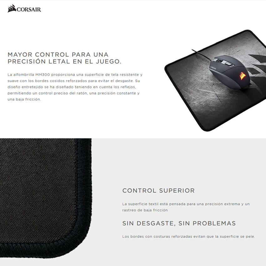 Mouse Pad Gamer Corsair Cg-Mm300 Mediano Anti-Fray (36cm X 30cm)