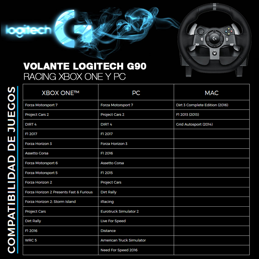 Volante Logitech G920 Racing Xbox One Y Pc