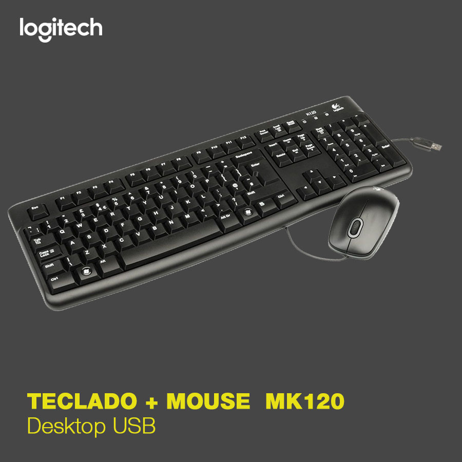Teclado Y Mouse Usb Logitech (MK120) Negro