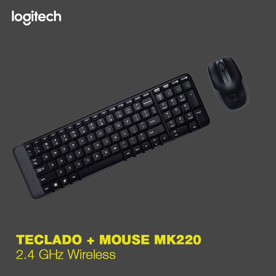 Teclado Y Mouse Inalámbrico Logitech (MK220) Negro