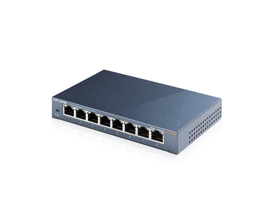 Switch  8 Ports 10/100/1000 Tp-Link (TL-SG108) Acero