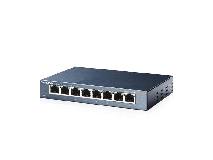 Switch  8 Ports 10/100/1000 Tp-Link (TL-SG108) Acero