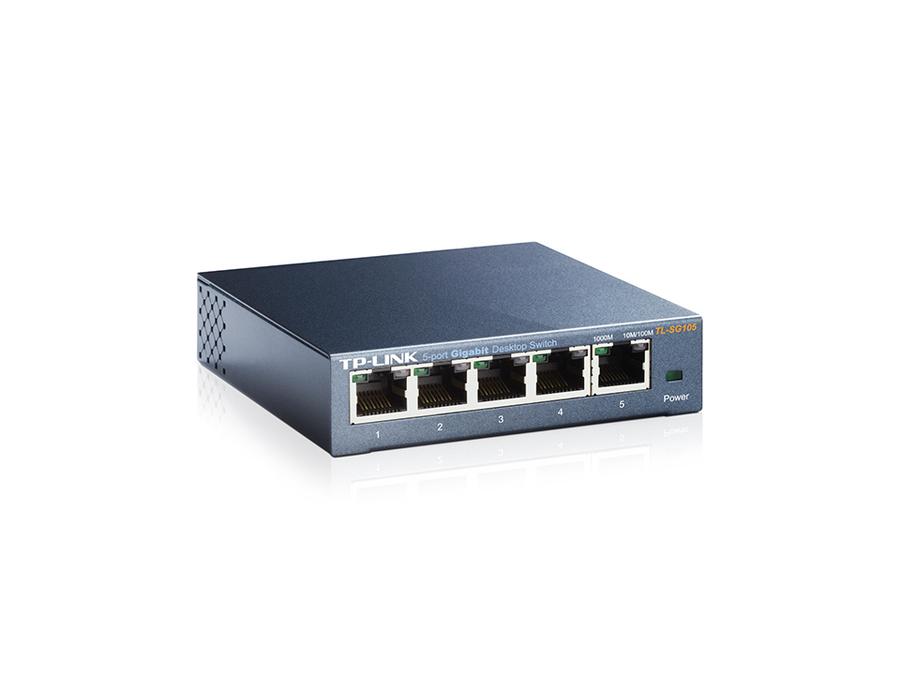 Switch  5 Ports 10/100/1000 Tp-Link (TL-SG105) Acero