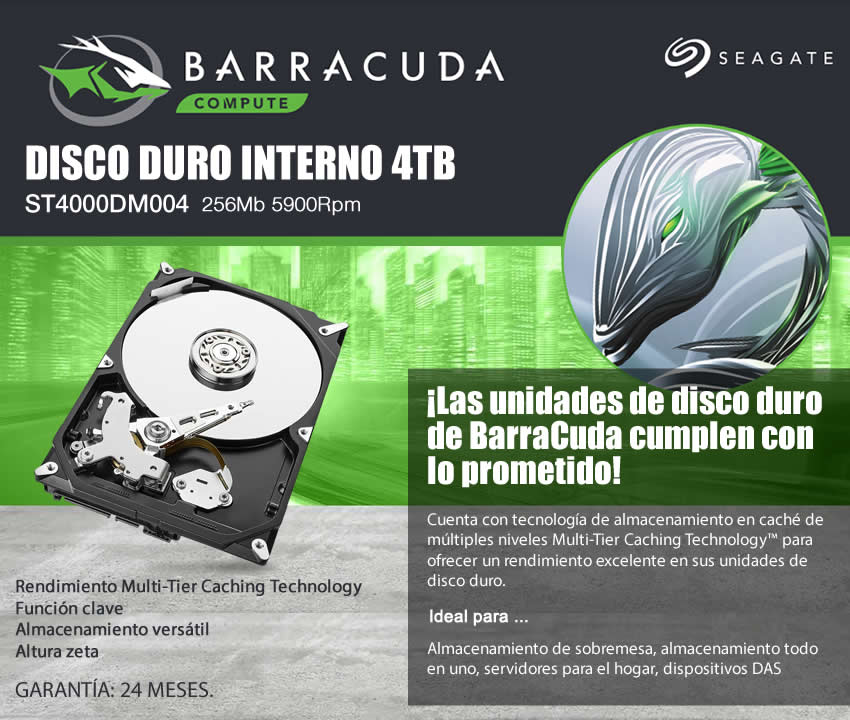 Disco Rigido  4 Tb Seagate Barracuda