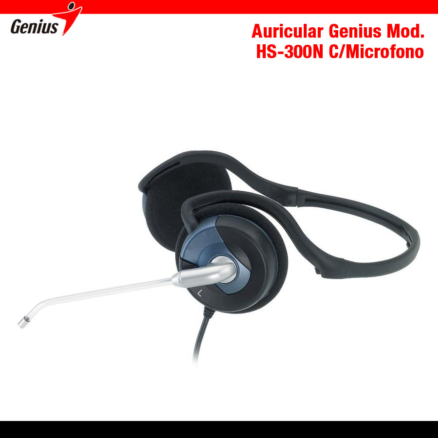 Auricular Genius (HS-300N) C/mic Negro