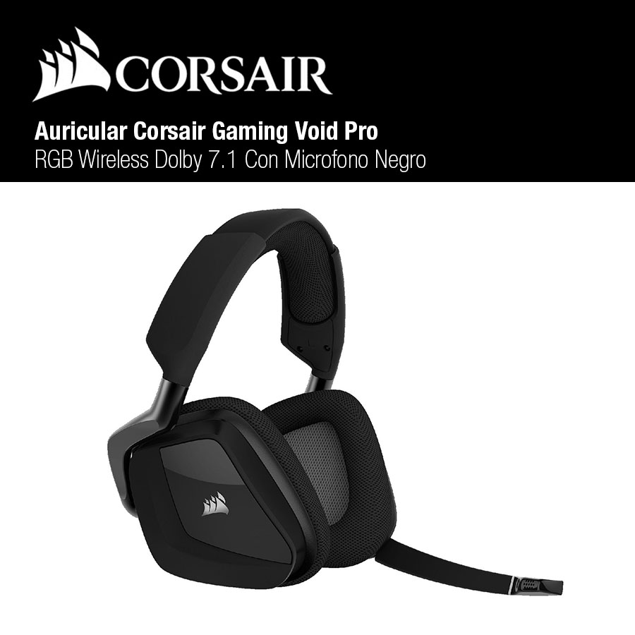 Auricular Corsair Gaming Void ELITE RGB Wireless Dolby 7.1 Con Microfono Negro