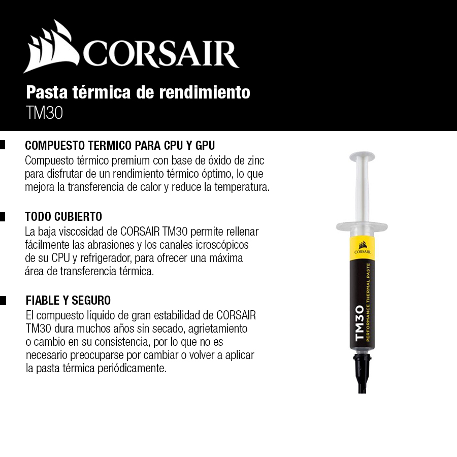 Pasta Térmica CORSAIR TM30 De Alto Rendimiento