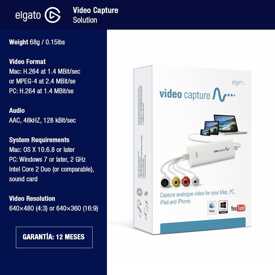 Elgato Video Capture Mac/Pc/Ipad - 1VC104001001