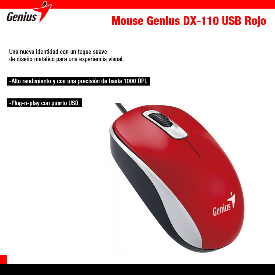 Mouse Genius DX-110 USB Rojo