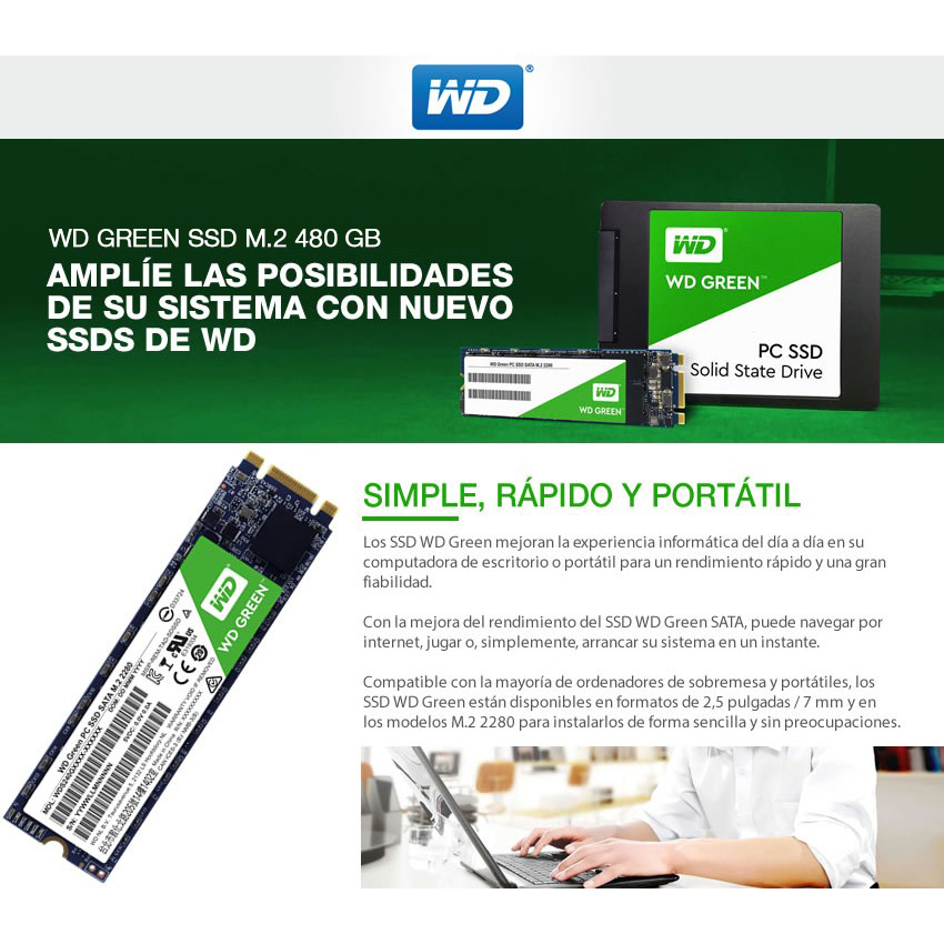 Disco Solido Ssd 480 Gb M2 Western Digital Green