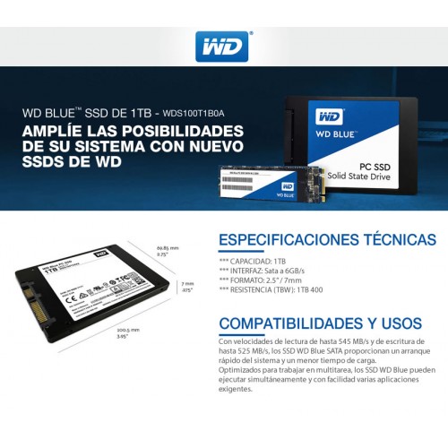 Disco Solido Ssd 1 Tb Sata Western Digital Blue