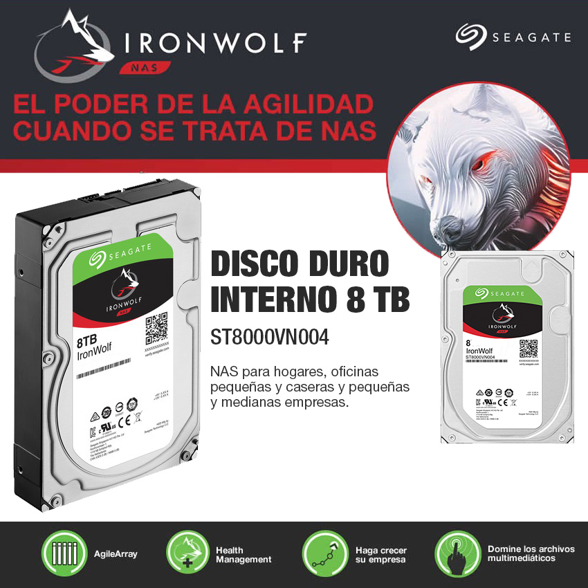 Disco Rigido Nas 8 Tb Seagate IronWolf