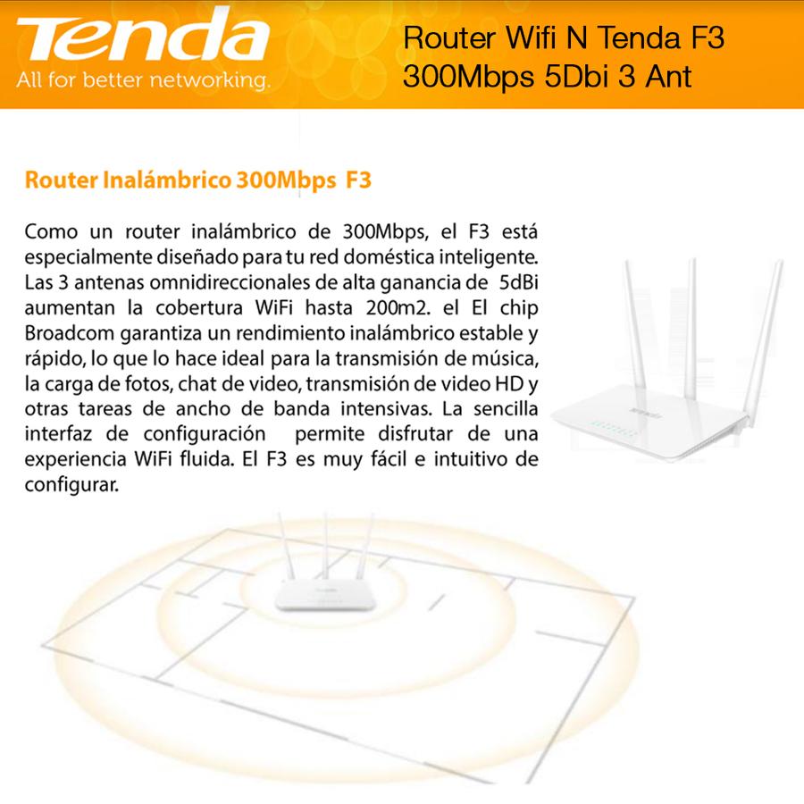 Router Tenda (F3) 3Ant 300Mps