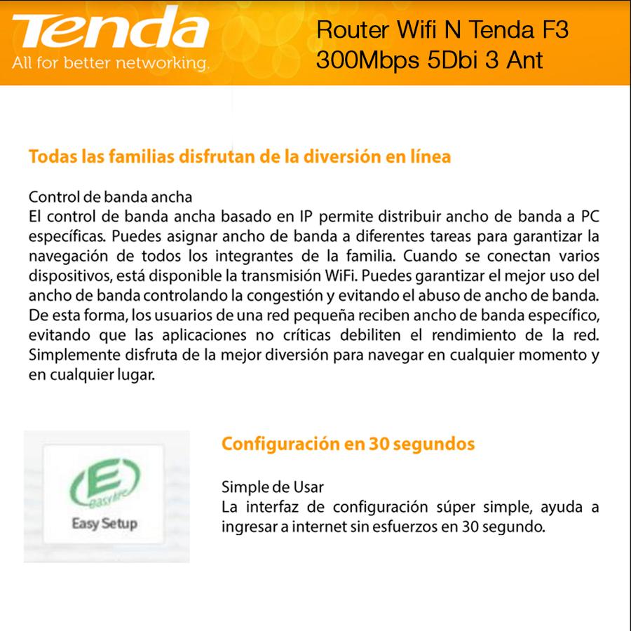 Router Tenda (F3) 3Ant 300Mps