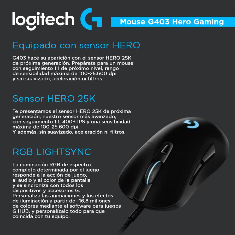 Mouse Logitech G403 Hero Gaming
