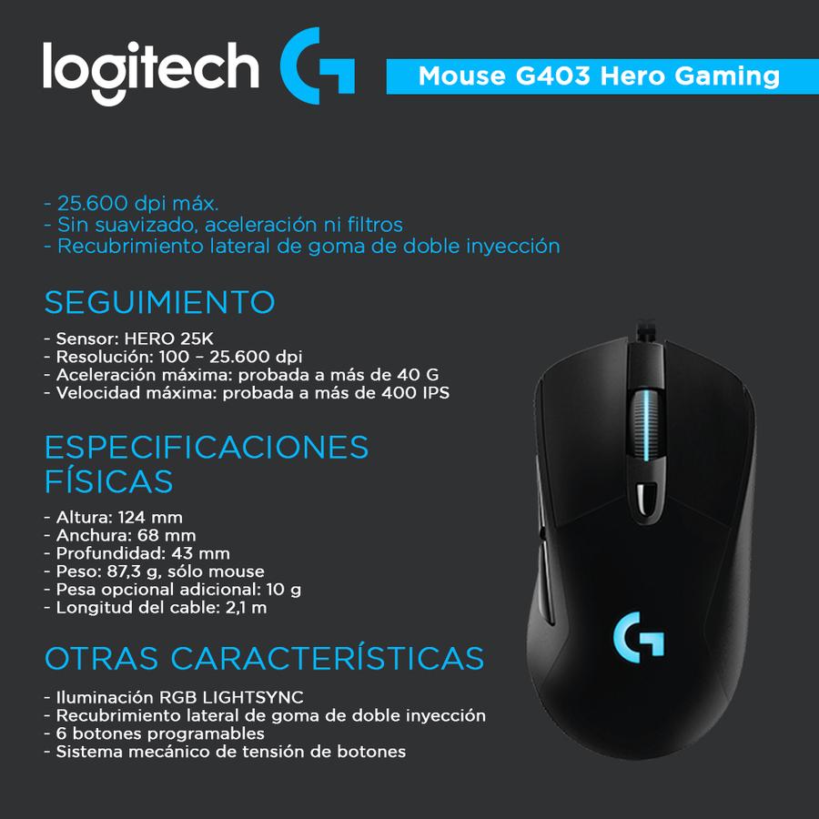 Mouse Logitech G403 Hero Gaming