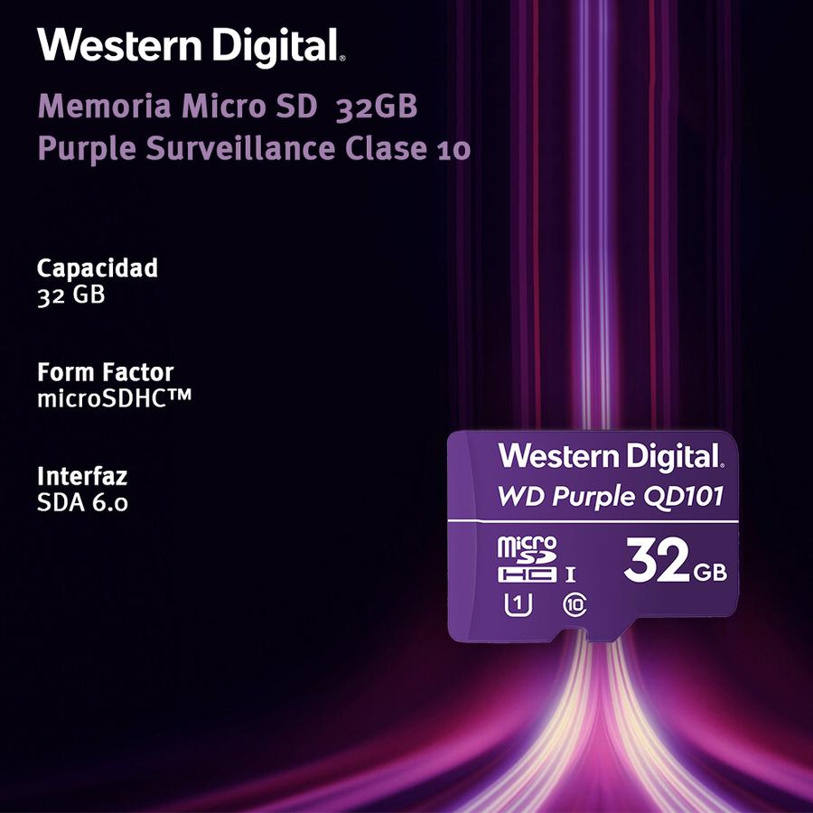 Memoria Micro SD WD 32GB Purple Surveillance Ultra Endurance