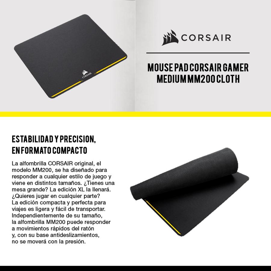 A7 Mouse Pad Corsair Gamer Medium MM200 Cloth
