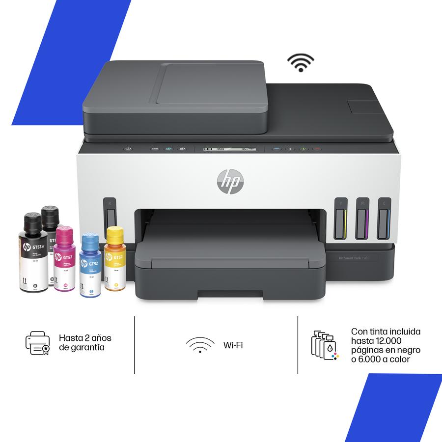 Impresora Multifuncion HP Smart Tank 750 (6UU47A) ADF Wifi/Bluetooth/Usb