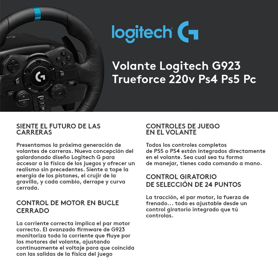 Volante Logitech G923 Trueforce 220v Ps4 Ps5 Pc