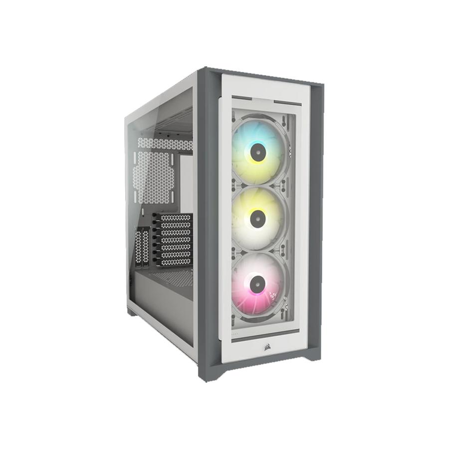 Gabinete Corsair ICUE 5000X RGB Con Vidrio Templado Semitorre Blanco