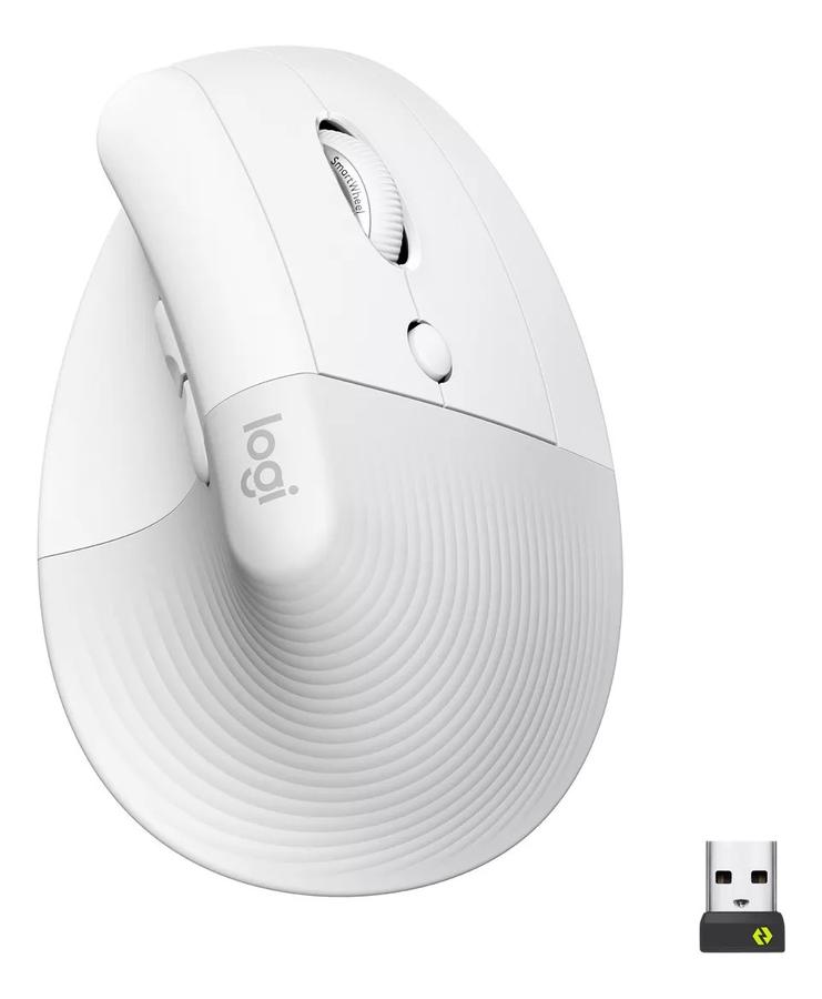 Mouse Logitech Vertical Wireless Lift Blanco