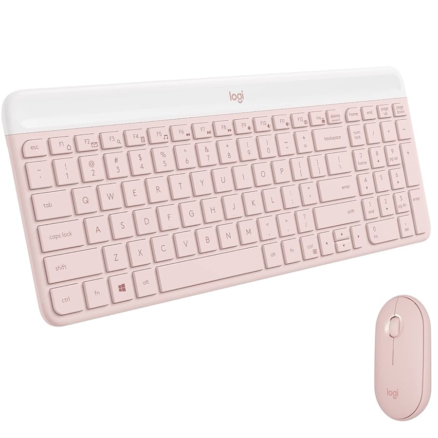 Teclado+ Mouse Logitech MK470 Wireless Rosa