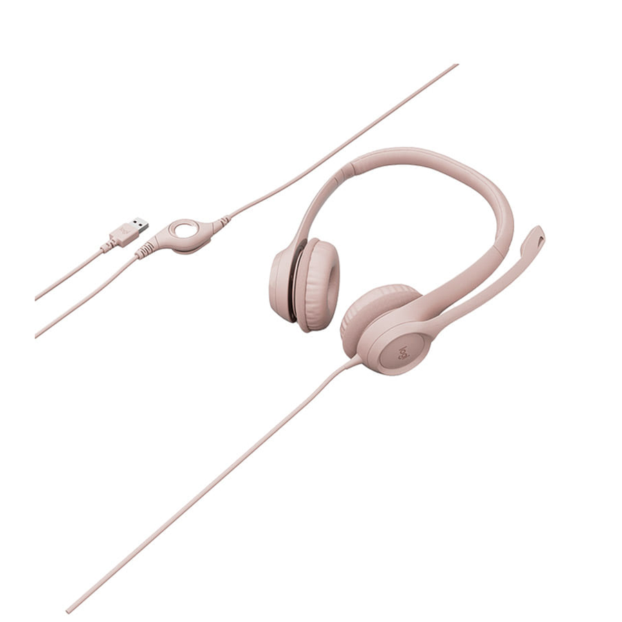 Auricular Logitech H390 USB Con Microfono Rosa