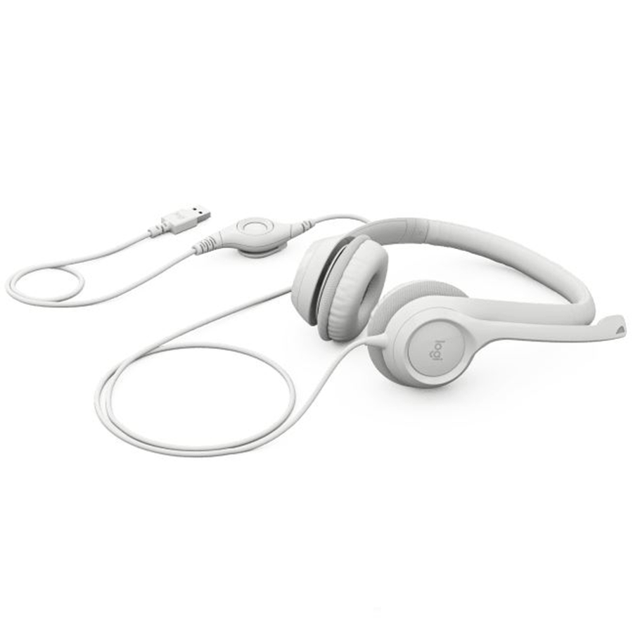 Auricular Logitech H390 USB Con Microfono Blanco