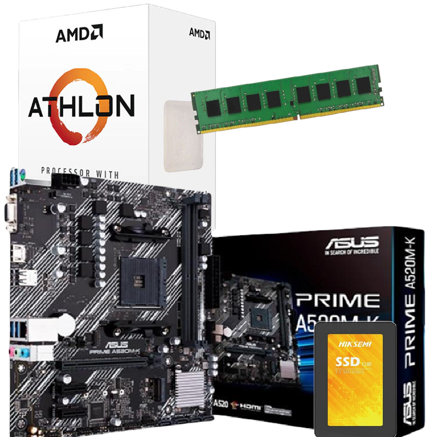 Combo Ecovision Amd Athlon 3000G + 16Gb + 480Gb