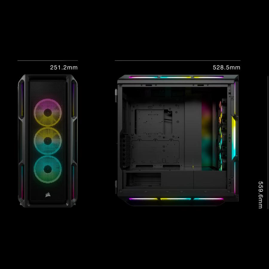 Gabinete Corsair ICUE 5000T RGB Con Vidrio Templado Semitorre Negro
