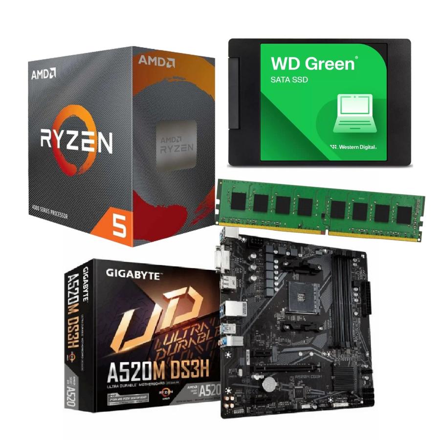 Combo Ecovision Amd Ryzen 5 4500 + Mother + 8Gb + 240Gb