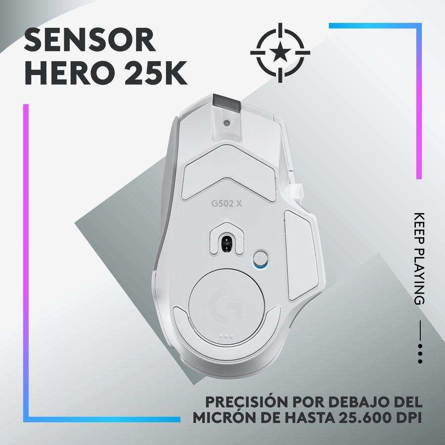 Mouse Gamer Inalámbrico Logitech G502 X BLANCO PLUS LIGHTSPEED RGB Para Juegos