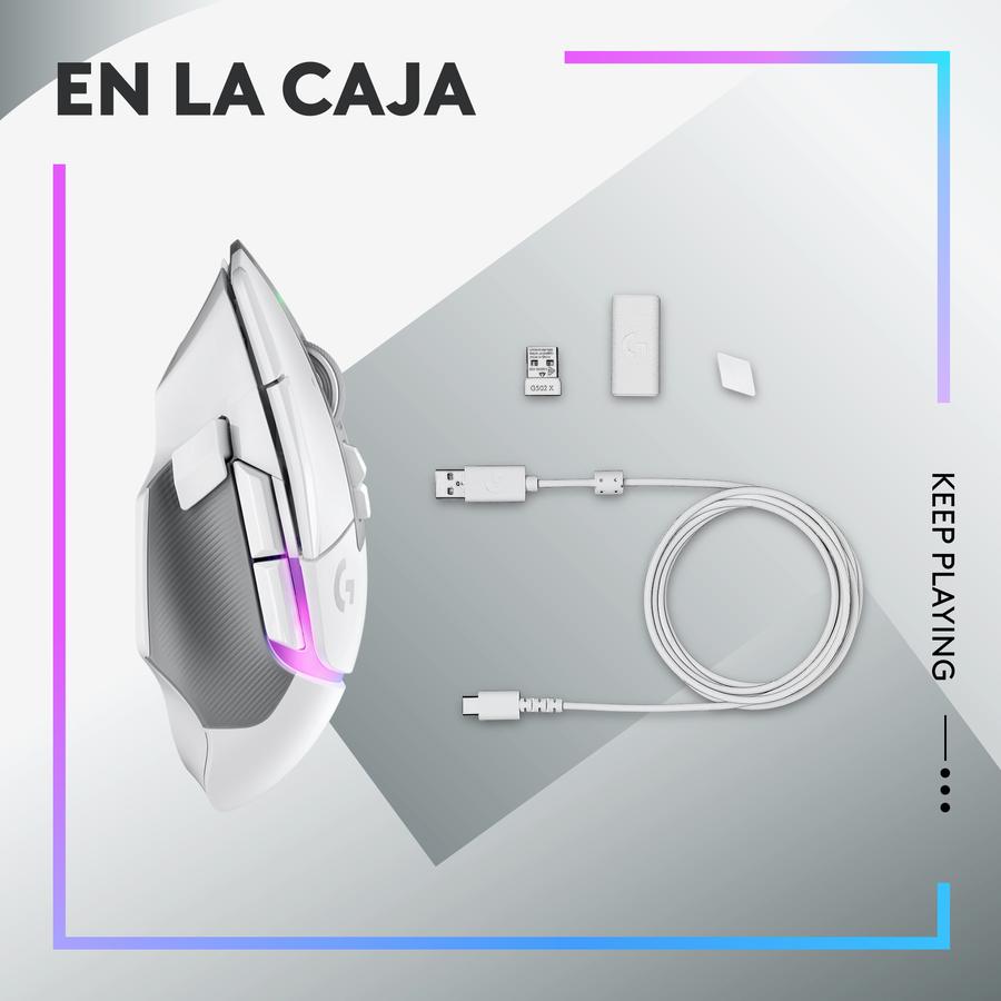 Mouse Gamer Inalámbrico Logitech G502 X BLANCO PLUS LIGHTSPEED RGB Para Juegos