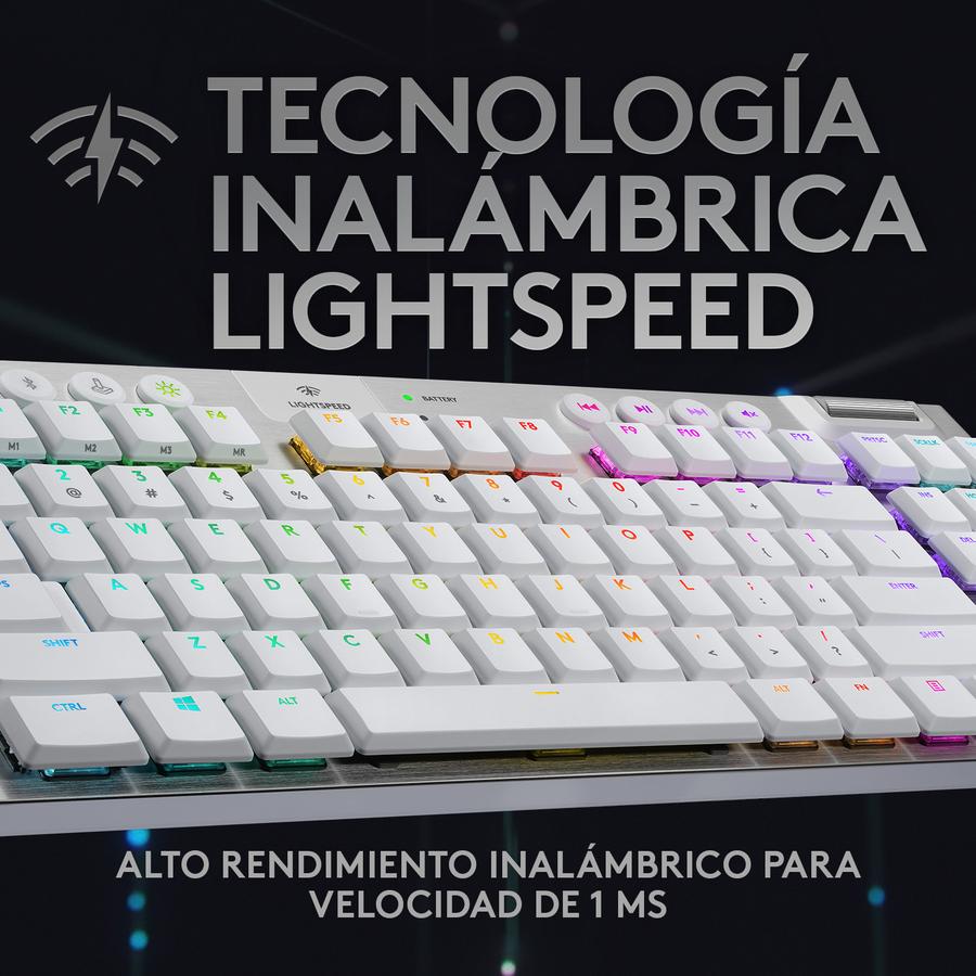 Teclado Mecánico Inalámbrico Logitech Lightspeed TKL (G915) Blanco