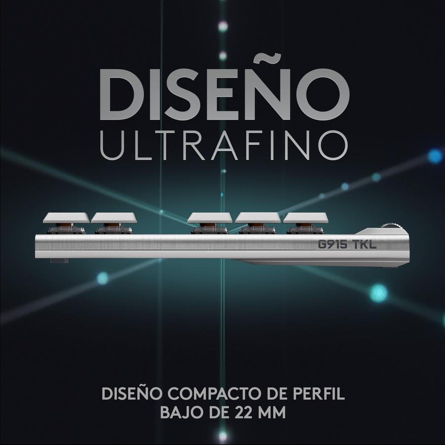 Teclado Mecánico Inalámbrico Logitech Lightspeed TKL (G915) Blanco