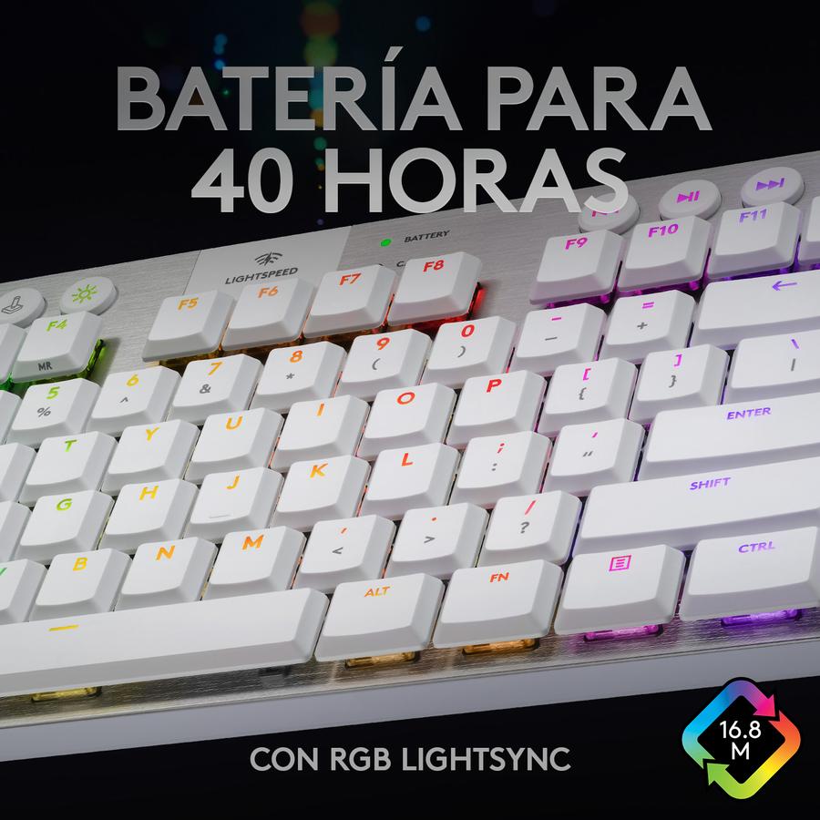 Teclado Mecánico Inalámbrico Logitech Lightspeed TKL (G915) Blanco