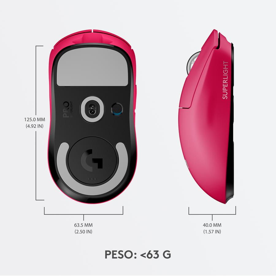 Mouse Inalámbrico Logitech G PRO X SUPERLIGHT Magenta Para Gaming