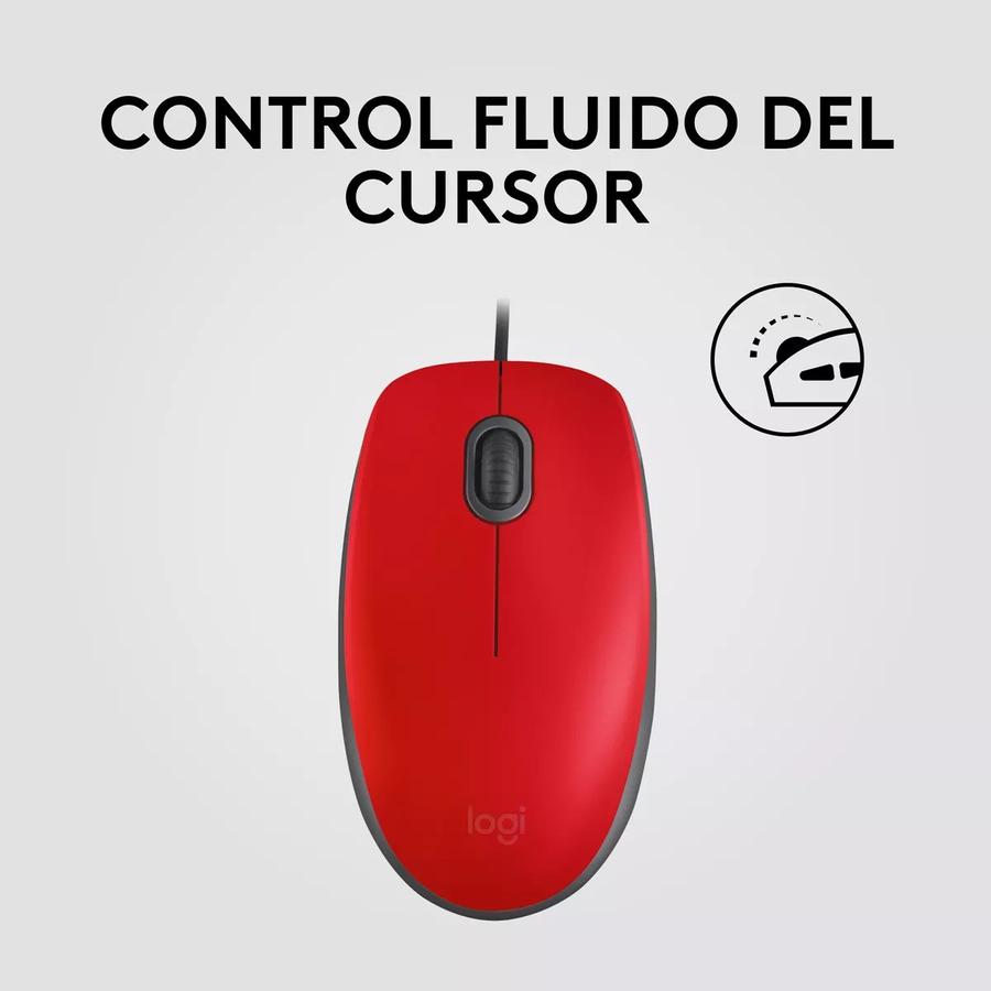 Mouse Logitech M110 Silent Red Usb