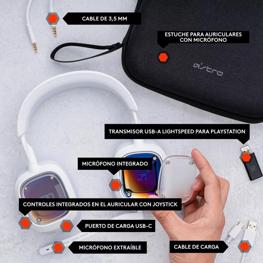 Auricular Gamer Logitech Astro A30 Xbox Blanco