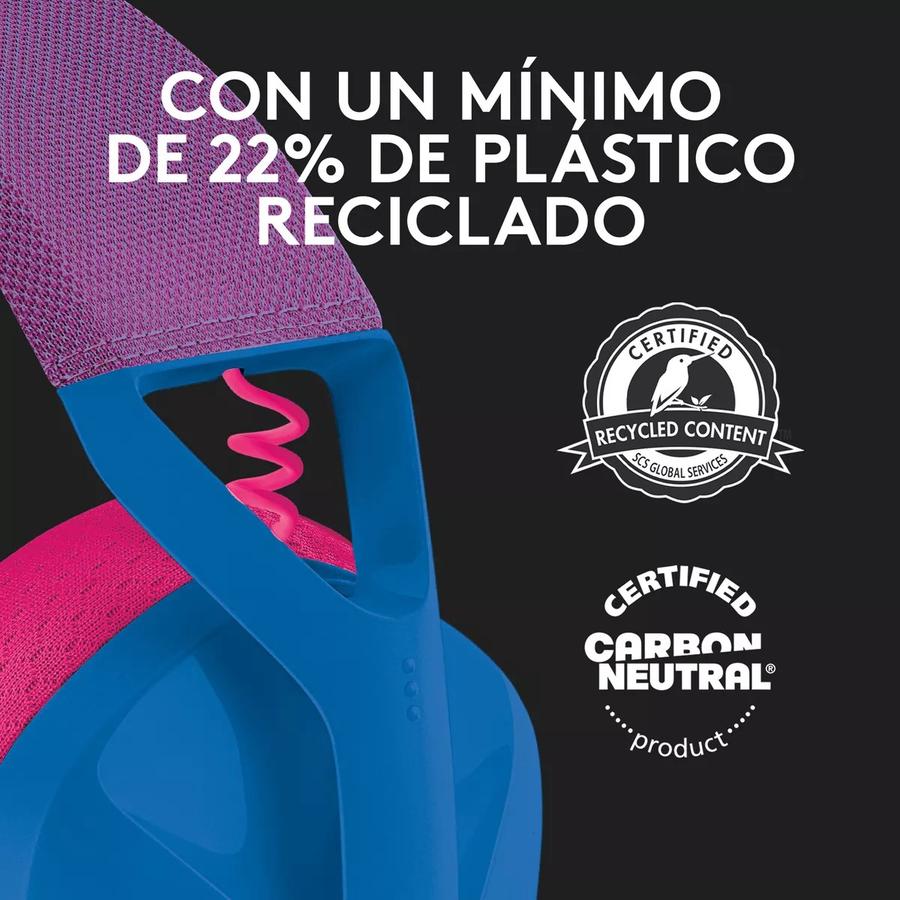 Auricular Gamer Logitech G435 Inalámbrica Bluetooth Pc / Ps5 - Azul / Fucsia