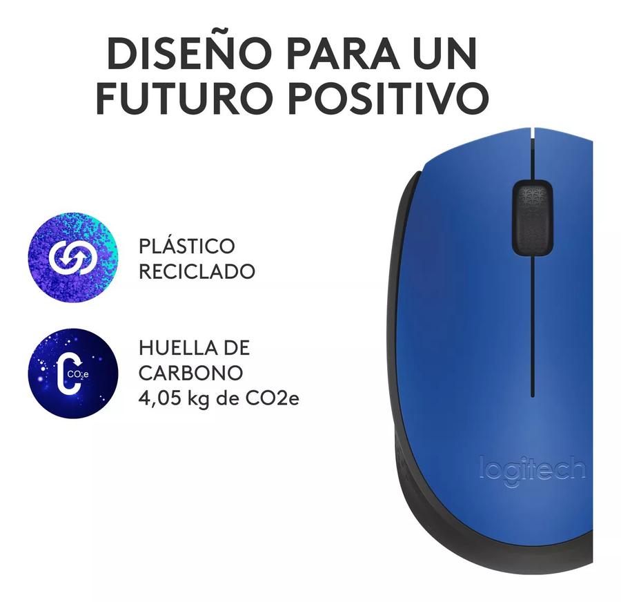 Mouse Inalámbrico Logitech (M170) Azul