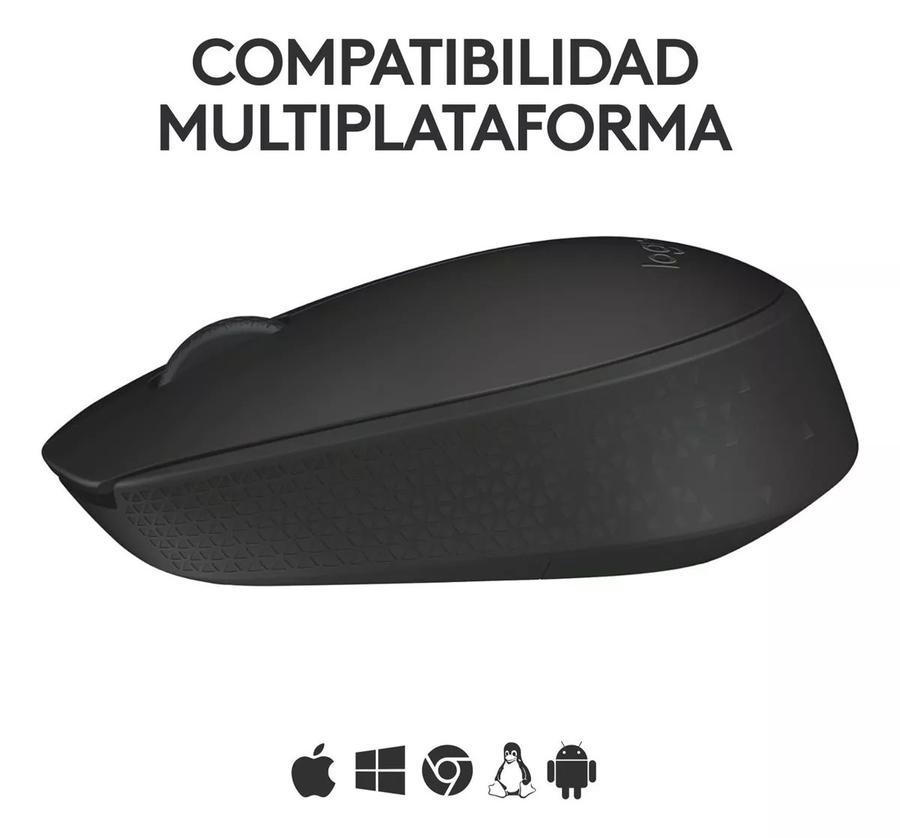 Mouse Inalámbrico Logitech (M170)  Negro